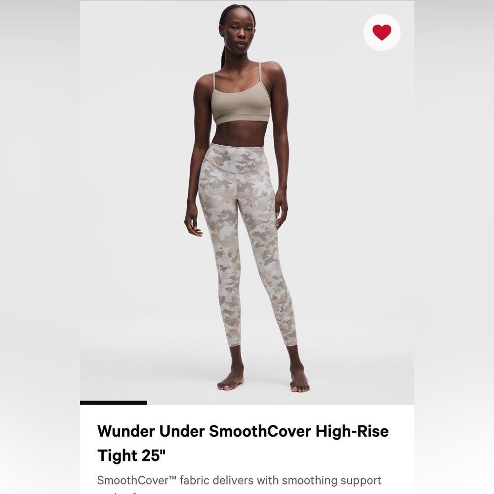 NWT Lululemon Camo Print High-Waisted Wunder Under Leggings